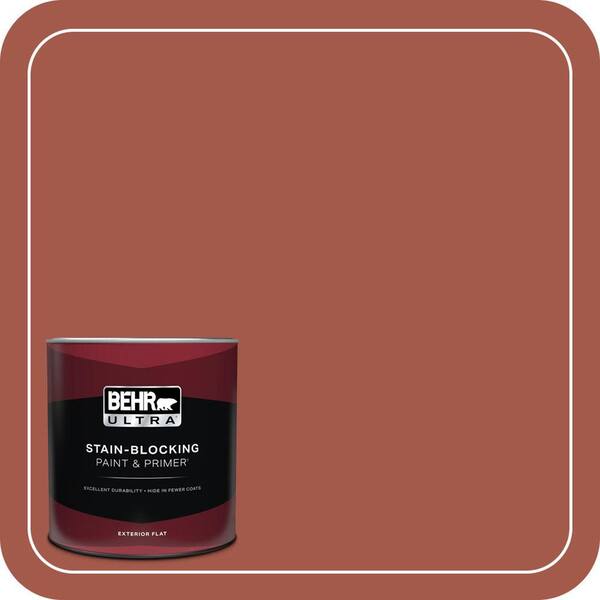 BEHR ULTRA 1 qt. #PPU2-15 Cajun Red Flat Exterior Paint & Primer