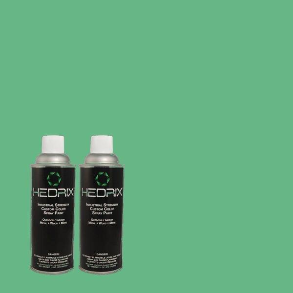 Hedrix 11 oz. Match of 1A51-5 Jardin Green Low Lustre Custom Spray Paint (2-Pack)