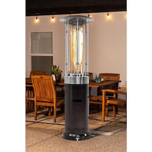 46,000 BTU Bronze Rapid Induction Patio Heater with Large Flame Glass Tube