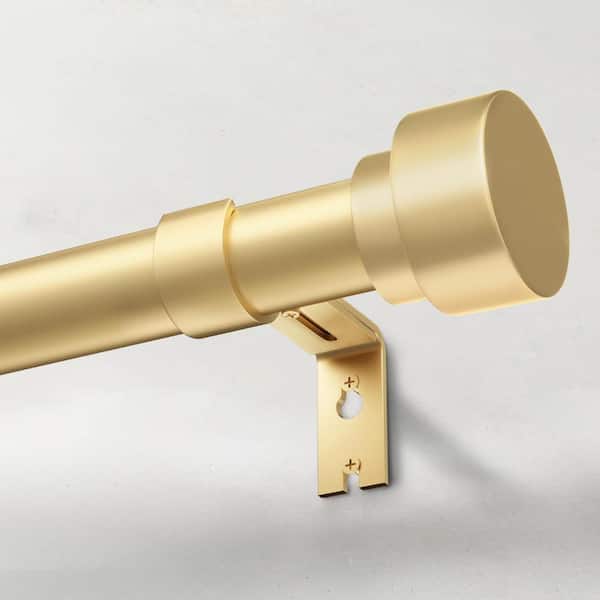 30 in. - 150 in. Adjustable 1 in. Single Curtain Rod in Gold