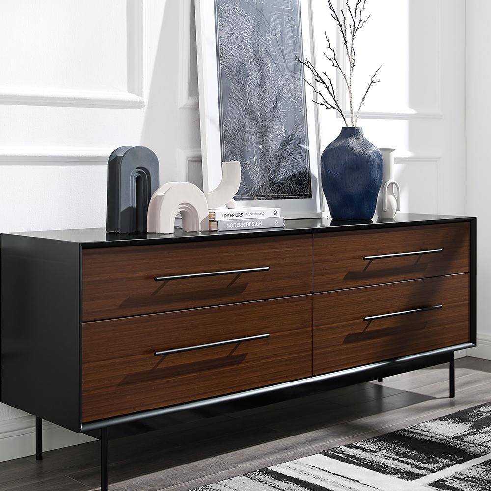 Park Avenue Black Double Dresser with Soft Close Dovetail Drawers
