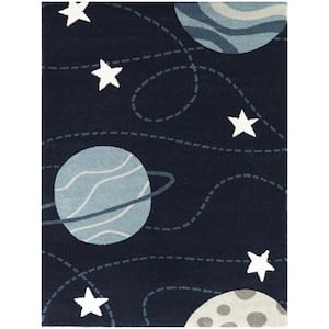 Astrid Navy 4 ft. x 6 ft. space Area Rug