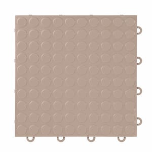 FlooringInc Beige Coin 12 in. W x 12 in. L x 3/8 in. T Polypropylene Garage Flooring Tiles (52 sq. ft.)