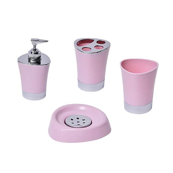 Bath Tumbler Toothbrush Holder Chrome Base Light Pink 6118N156 - The Home  Depot
