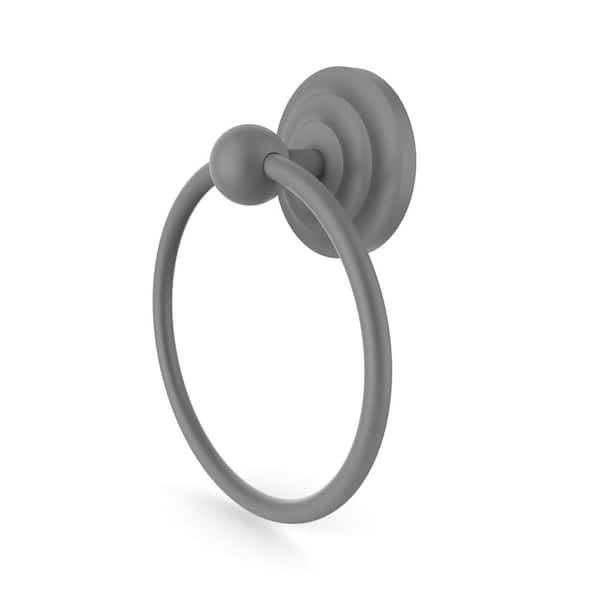 Allied Brass Prestige Que New Collection Wall Mounted Towel Ring in Matte Gray
