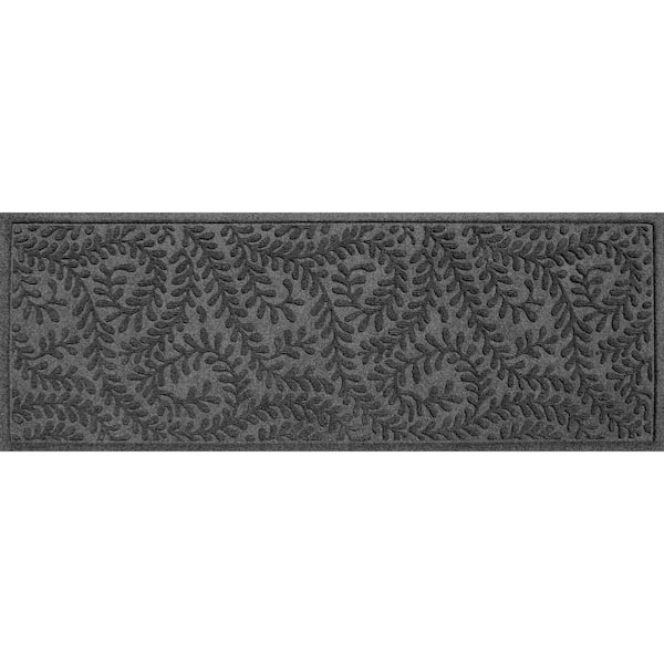 WaterHog Boxwood Charcoal 22 in. x 60 in. PET Polyester Indoor Outdoor Runner Doormat