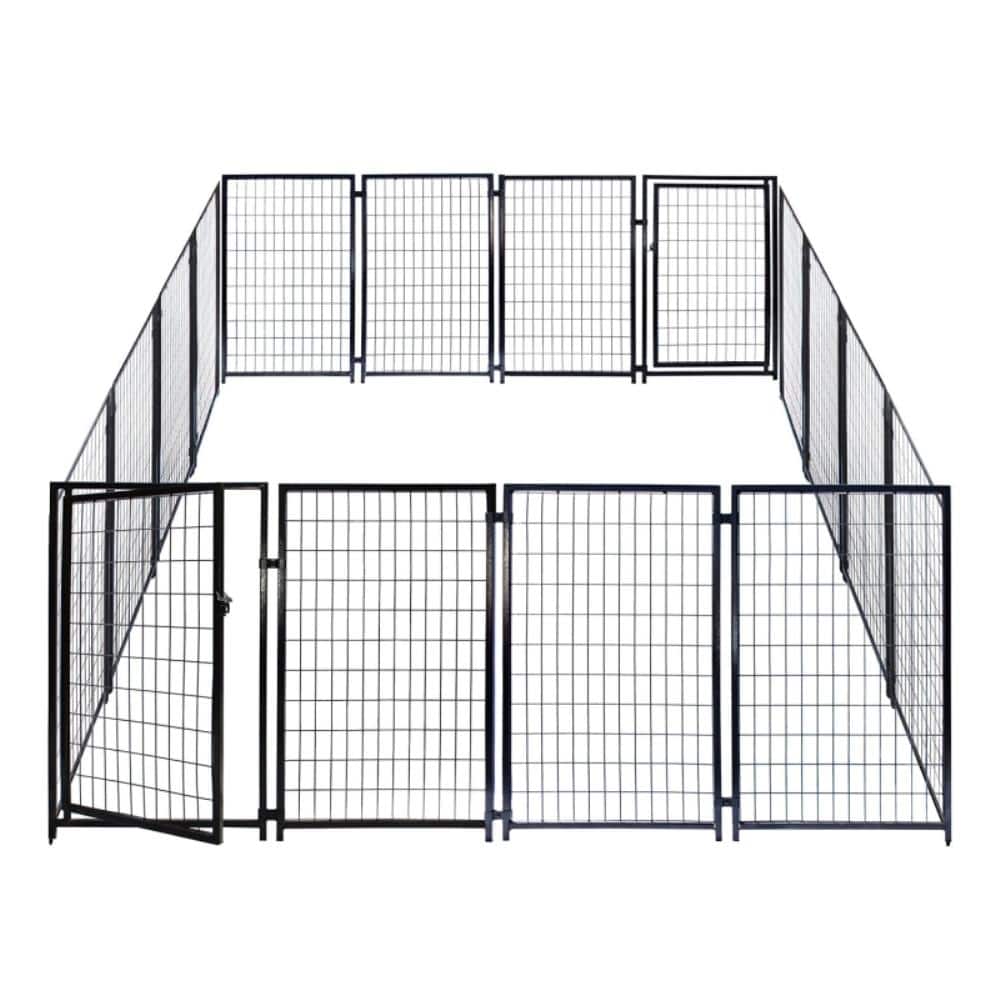 ALEKO Black Metal 10x10x4 Feet Heavy Duty Pet Playpen