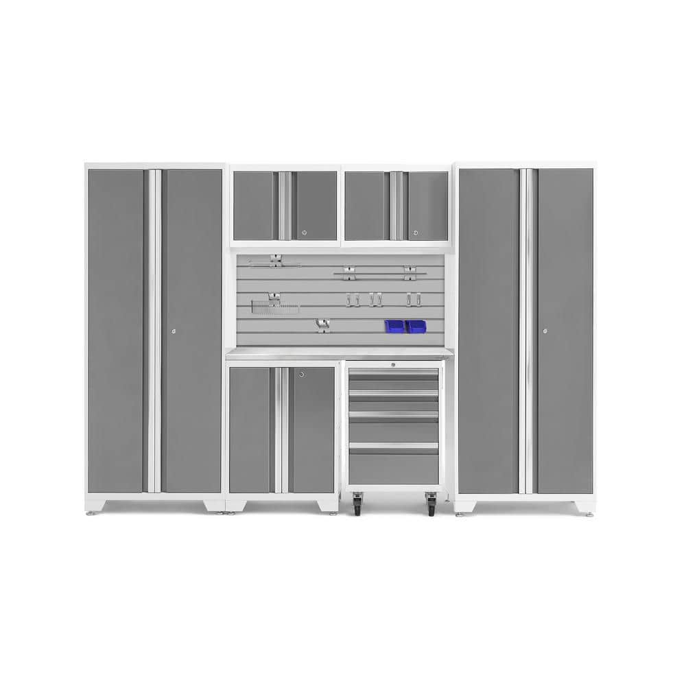 Bold Series 108 in. W x 76.75 in. H x 18 in. D 24-Gauge Steel Garage Cabinet Set in Platinum (7-Piece) price history on PriceWatchPro