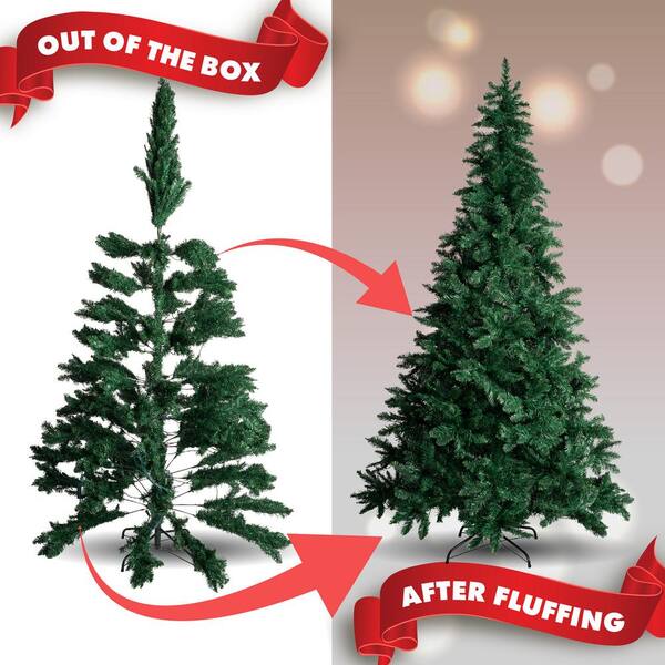 Aurio 7 5 Ft Pre Lit Led Spruce Artificial Christmas Tree With 480 Multi Color And Warm White Lights 6 Functions Au It75 1250 480cc The Home Depot