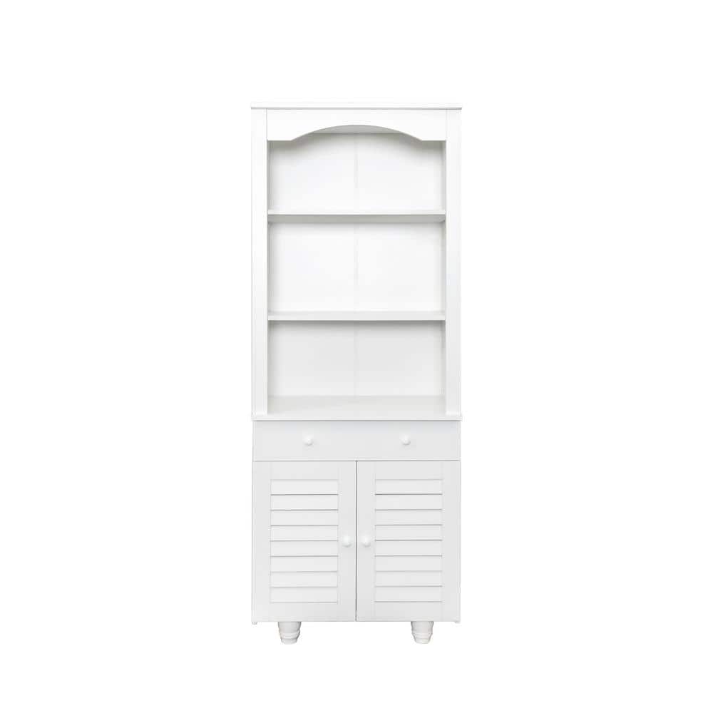 White Wood Pantry Organizer with Storage Adjustable Shelf KIKIO202391 The Home Depot
