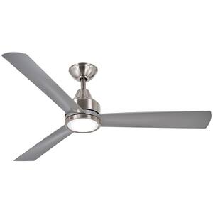 Bellingham III 52 in. Integrated LED Indoor Brushed Nickel Ceiling Fan with Light