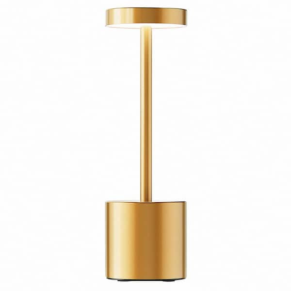 YANSUN 10 in. Gold Touch Sensor Dimmable Integrated LED Novelty Desk Lamp Set with USB Port