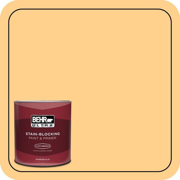 BEHR ULTRA 1 qt. #300B-4 Sunporch Extra Durable Flat Interior Paint & Primer