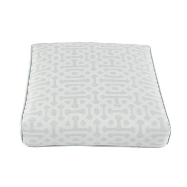 Home Decorators Collection Camden Sunbrella Fretwork Mist Replacement Outdoor Ottoman Cushion