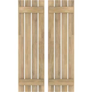15-1/2 in. W x 56 in. H Americraft 4 Board Exterior Real Wood Spaced Board and Batten Shutters Unfinished