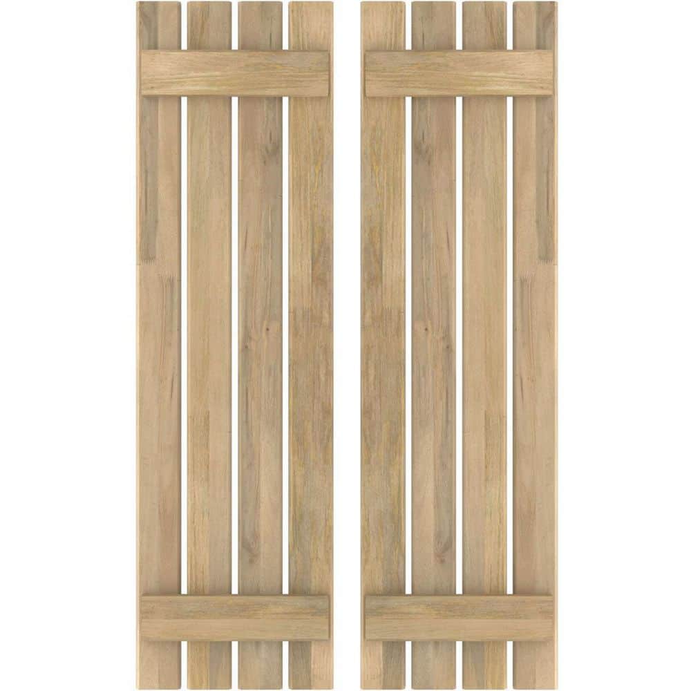 15-1/2 in. W x 80 in. H Americraft 4-Board Exterior Real Wood Spaced Board and Batten Shutters in Unfinished price history on PriceWatchPro
