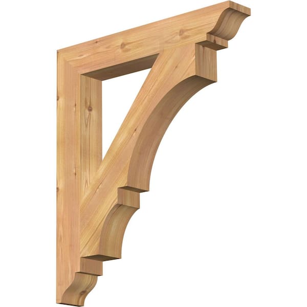 Ekena Millwork 3.5 in. x 28 in. x 24 in. Western Red Cedar Balboa Traditional Smooth Bracket