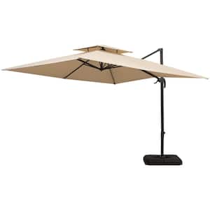 10 ft. Steel Cantilever Tilt Patio Umbrella in Latte with Water-Resistance