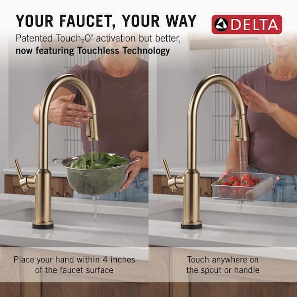Delta Cordova Touch2O Touchless Gold Champagne Bronze 17.63 in. H