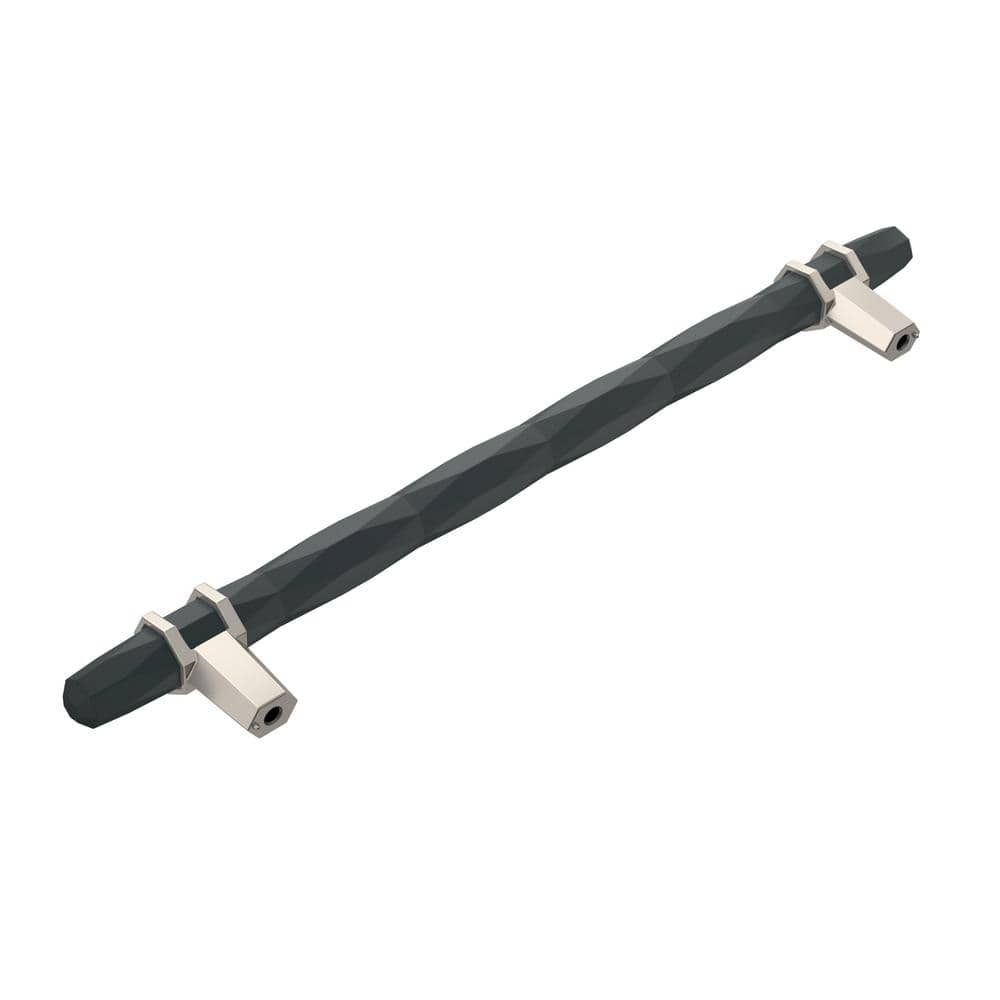 Modern 8-inch Black Bronze and Satin Nickel Cabinet Bar Pull