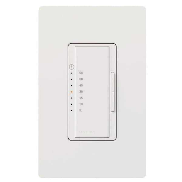 Maestro Countdown Timer Switch for Fans and Lights, 3A Fan/150W LED, Single-Pole/Multi-Location, Snow (MA-T51MN-SW)