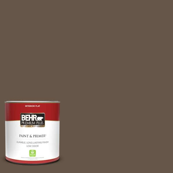 BEHR PREMIUM PLUS 8 oz. #N220-7 Cavalry Brown Satin Enamel  Interior/Exterior Paint & Primer Color Sample B370316 - The Home Depot