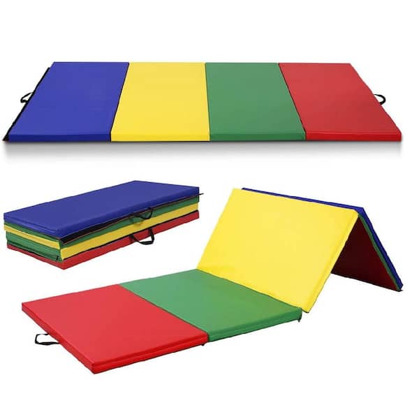 Details about   4'x10'x2" Thick Folding Panel Gymnastics Gym Mat Exercise Fitness Yoga 2 Colors 