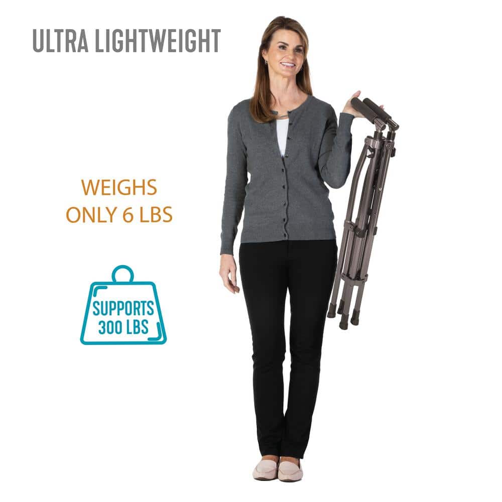 Matte Black Lightweight Foldable Walker for Seniors