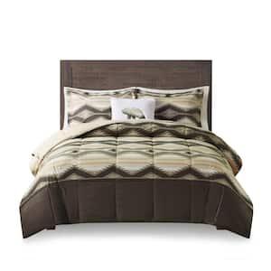 Emmet Creek 4-Piece Brown King Polyester Down Alternative Comforter Set with Throw Pillow