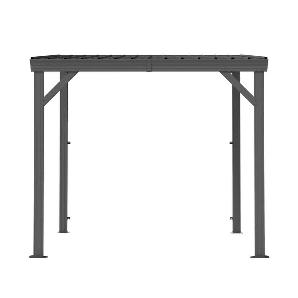 8 ft. x 8 ft. Gray Metal Lean-to Gazebo with Sloped Roof and Hidden Drainage System price history on PriceWatchPro