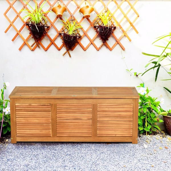 FORCLOVER 47-Gal. Deck Storage Bench Box Organization in Nature