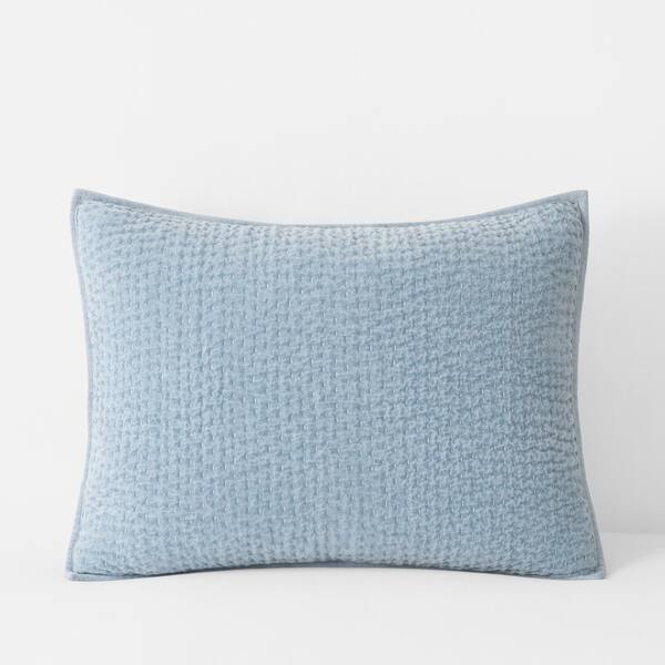 The Company Store Ophelia Velvet Light Blue Cotton Standard Sham 51155F