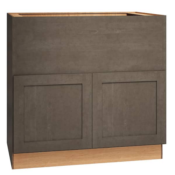 QuickShip Cottage 36 in. W x 24 in. D x 34.5 in. H Assembled Plywood Shaker Farm Sink Base Cabinet in Fieldstone