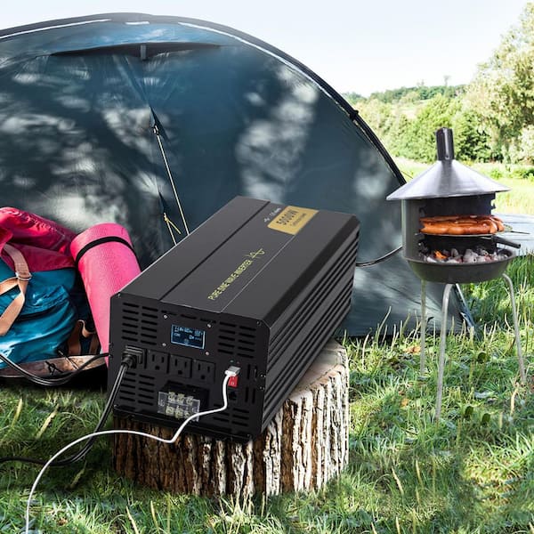 Pure Sine Wave Inverter 5000-Watt, Power Inverter DC 12V to AC 120V Car Inverter LCD Display USB Port Remote Controller