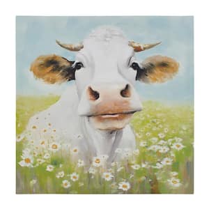 Anky 1-Piece Unframed Art Print 16 in. x 16 in. Cow Canvas Wall Art