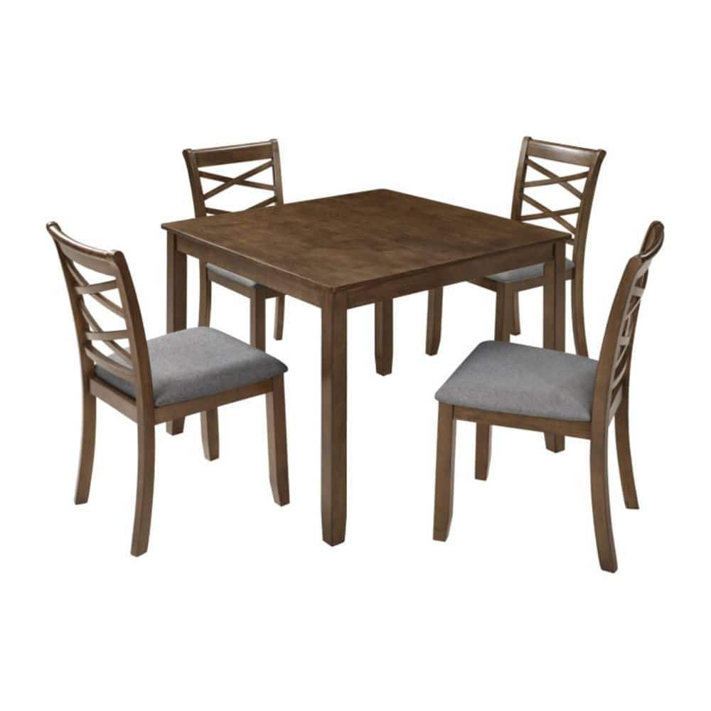 5-Piece Acacia Wood Outdoor Conversation Patio Furniture Set with Gray Cushions price history on PriceWatchPro
