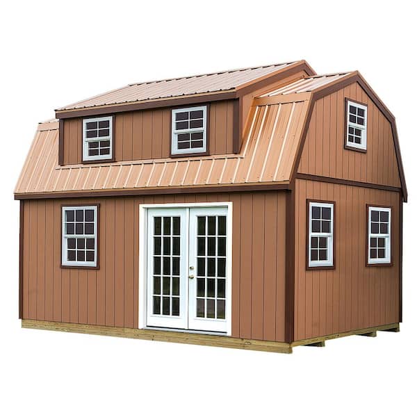 Unbranded Lakewood 12 ft. x 18 ft. Wood Storage Shed Kit with Floor