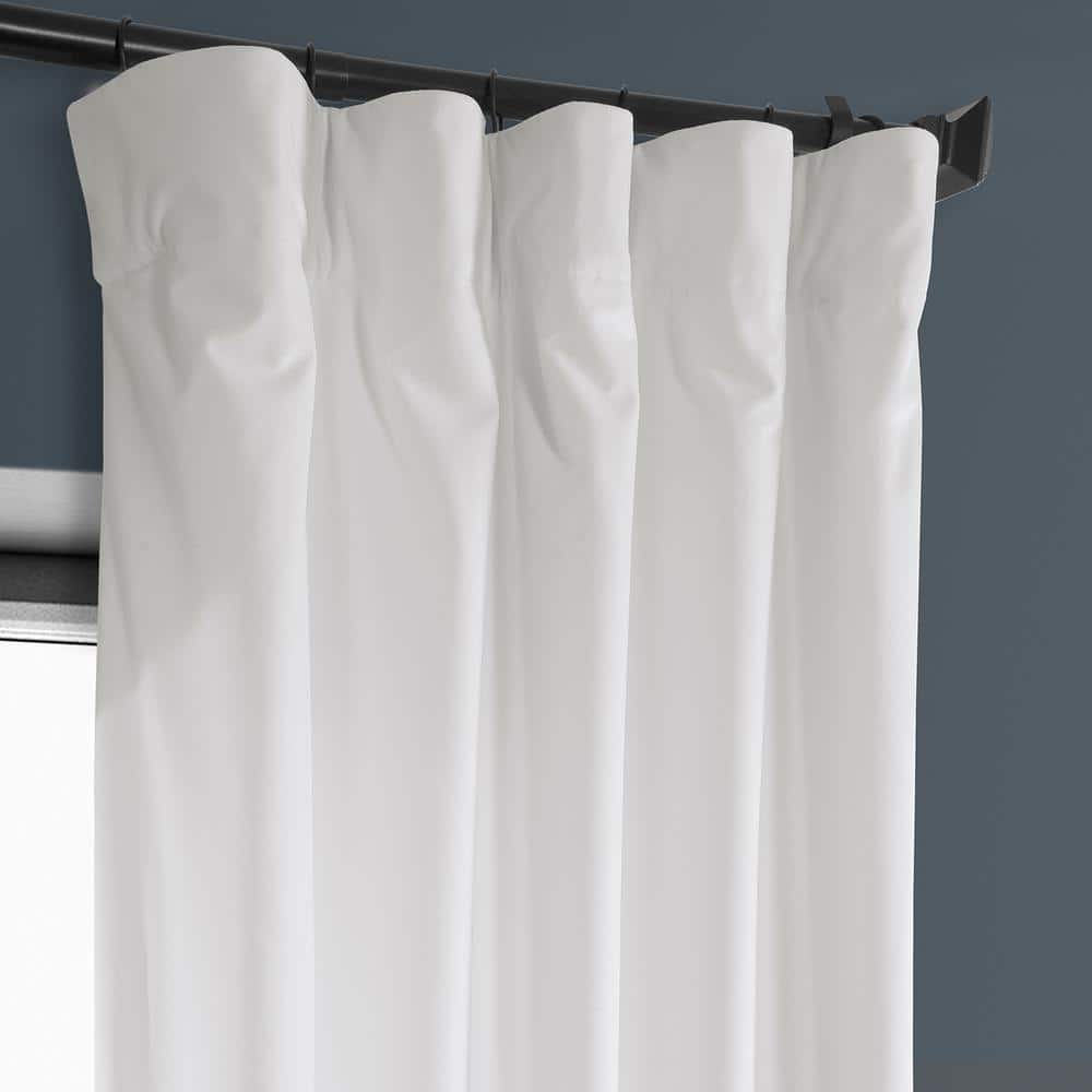 Pillow White Velvet Room-Darkening 120" Curtain Panel