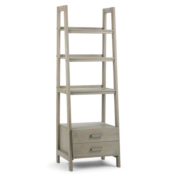 4 Shelf Ladder Bookcase, Alderwood Brown 3 Shelf Bookcase Instructions