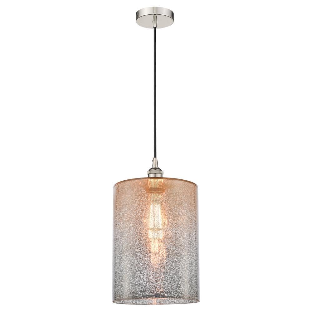 Cobbleskill 60-Watt 1-Light Polished Nickel Standard Mini Pendant Light with Painted Glass Shade, No Bulbs Included price history on PriceWatchPro