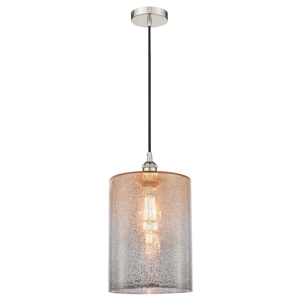 Cobbleskill 60-Watt 1-Light Polished Nickel Standard Mini Pendant Light with Painted Glass Shade, No Bulbs Included