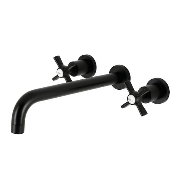 Kingston Brass Millennium 2-Handle Wall Mount Roman Tub Faucet in. Matte Black