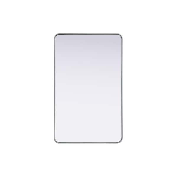 Unbranded Timeless Home Silver 30 in. W x 48 in. H Contour Wall Mirror