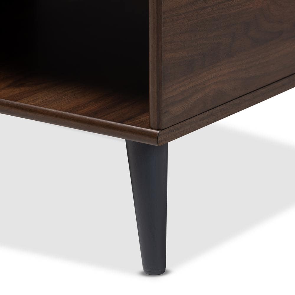 Mid-Century Modern Brown and Dark Grey Wood Coffee Table