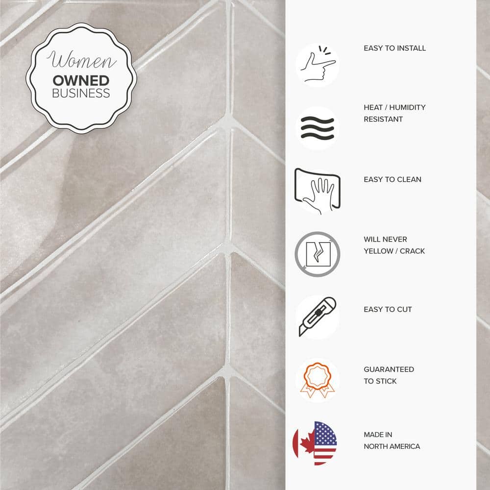 Pink Matte Chevron Peel and Stick Backsplash Tile Set