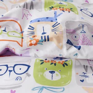 Company Kids Stylish Cats Organic Cotton Percale Comforter Set