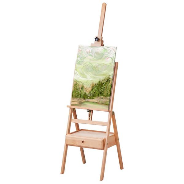 Studio H-Frame Easel, Holds Canvas Art up to 36 in. Beechwood Artists Easel for Painting, 22 lbs. Capacity Studio Easel