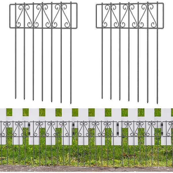 Oumilen (10-Pack) Barrier Fence, 16.7 in. H x 10.8 ft. L Rustproof Metal Garden Fence, T Shaped