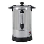 30-Cup Silver Insulated Coffee Urn with Locking Lid and Water Gauge