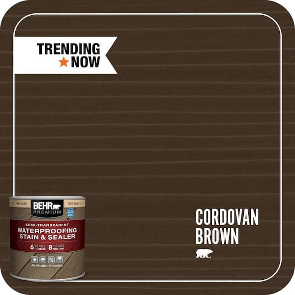 8 oz. #ST-104 Cordovan Brown Semi-Transparent Waterproofing Exterior Wood Stain and Sealer Sample